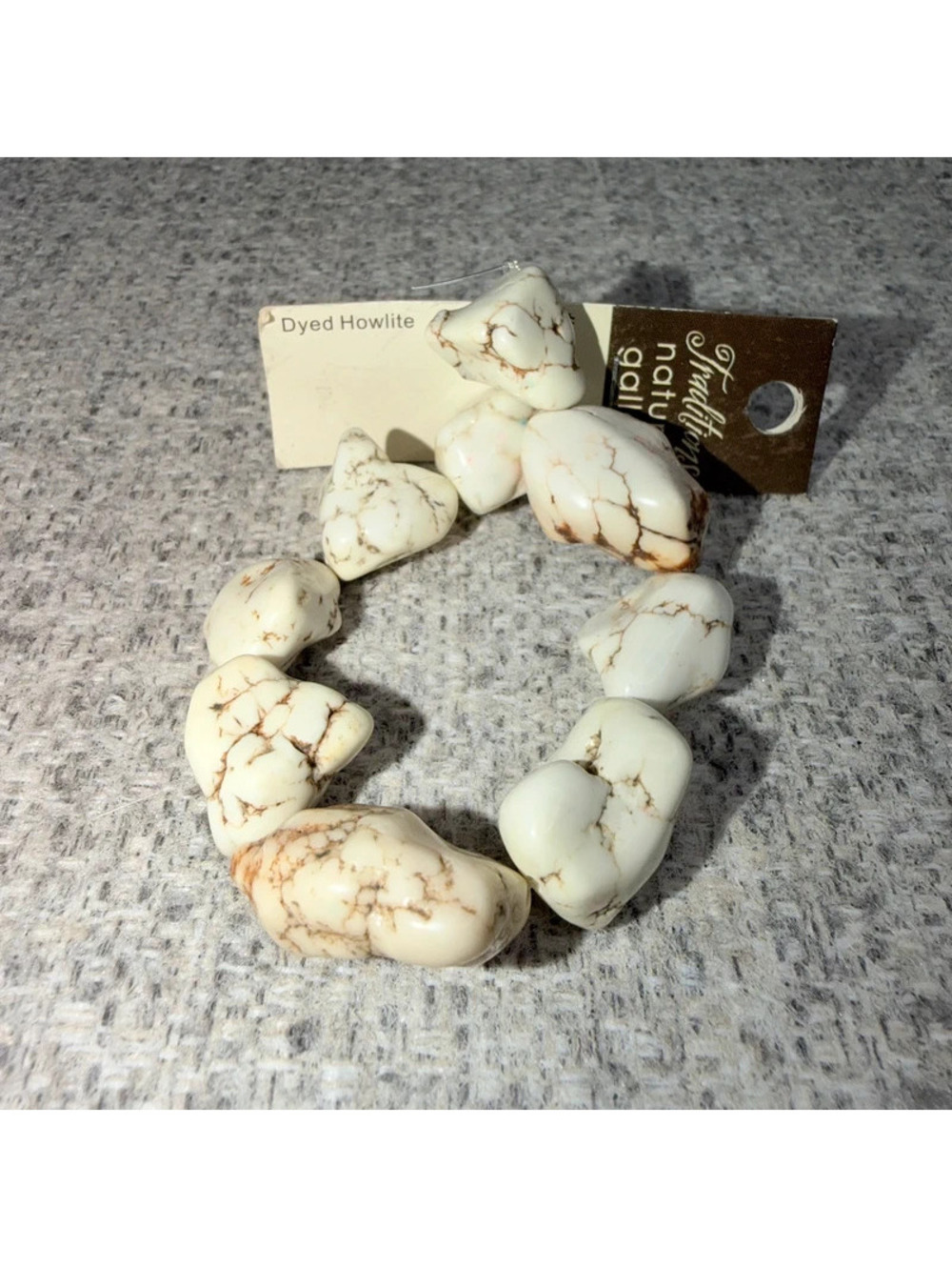 Dyed Howlite Loose Stone Nuggets Cream Brown Craft Jewelry Bead Making